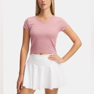 Under Armour Women’s Short Sleeve Pink Crop Top Size Large NWT
